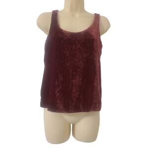 J. Crew Sleeveless Blouse Burgundy Crushed Velvet Crop Top Size 0P